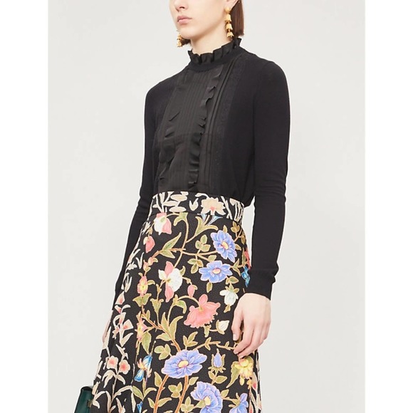 Ted Baker Paygeei Ruffle Lace Pullover Sweater sz 4/L - Picture 11 of 12